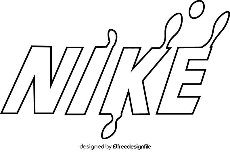 Nike logo melted black and white clipart