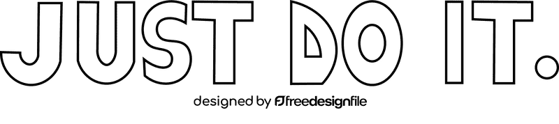 Nike tagline black and white clipart