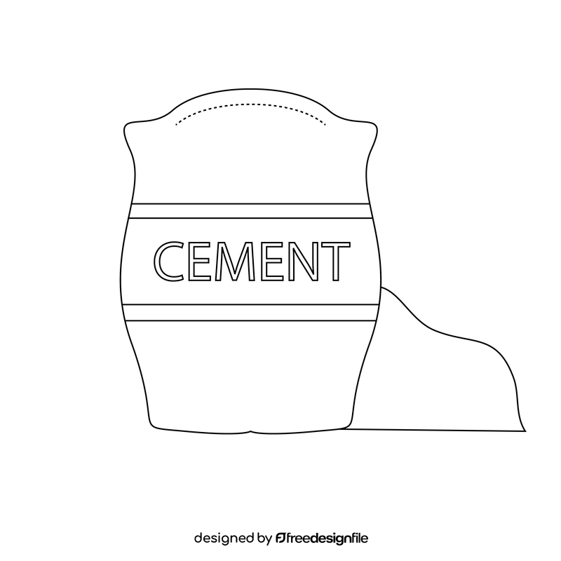 Cement drawing black and white clipart