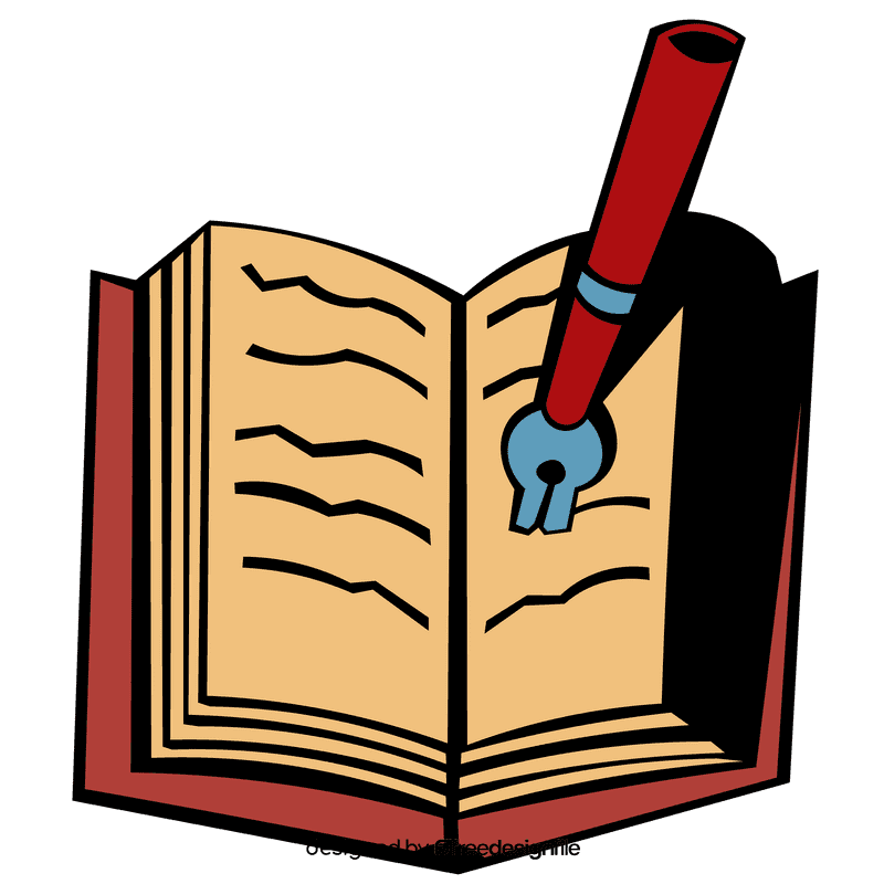 Open book pen clipart