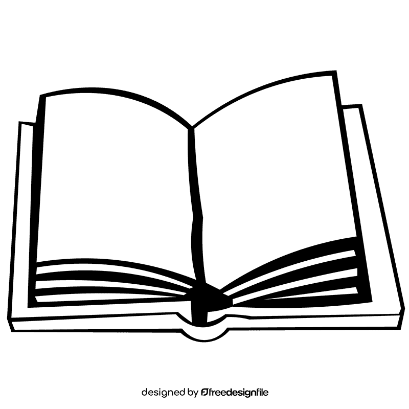 Open book yellow black and white clipart