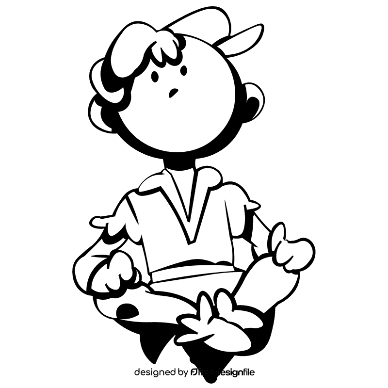 Peter pan confused black and white clipart