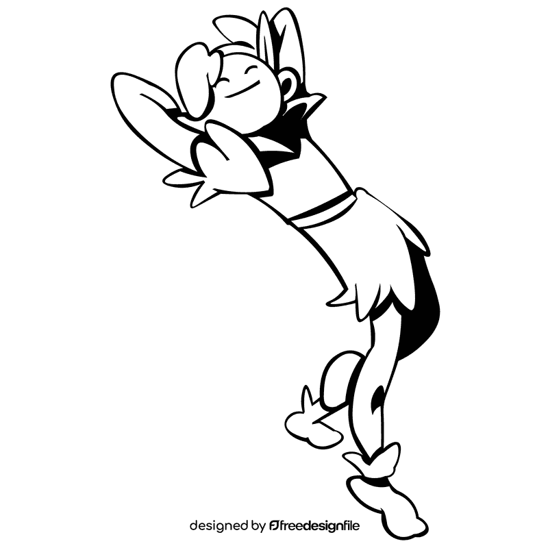 Peter pan happy black and white clipart
