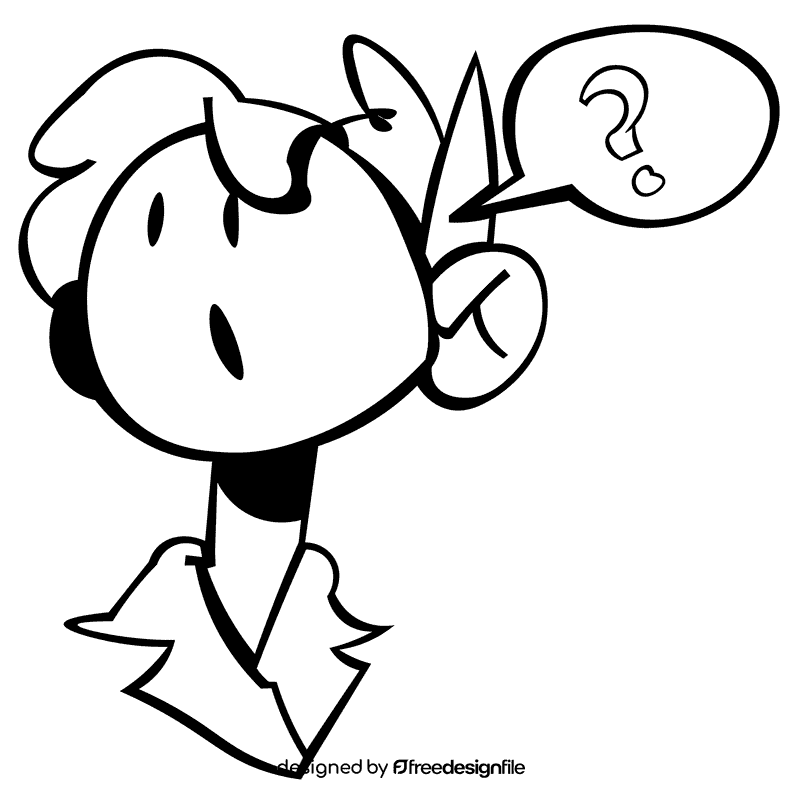Peter pan question black and white clipart