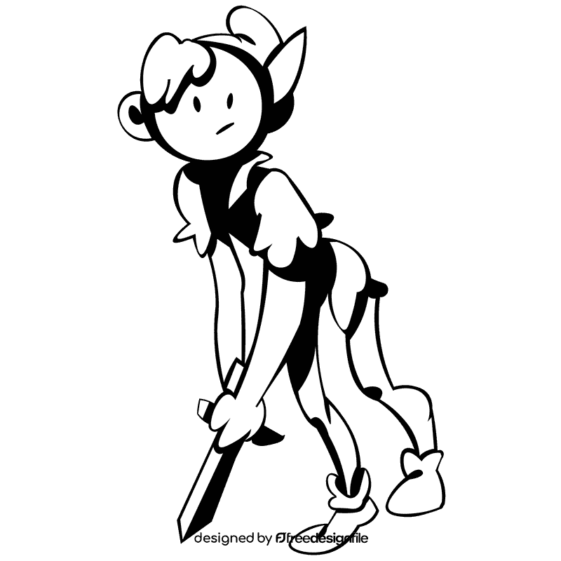 Peter pan sword black and white clipart