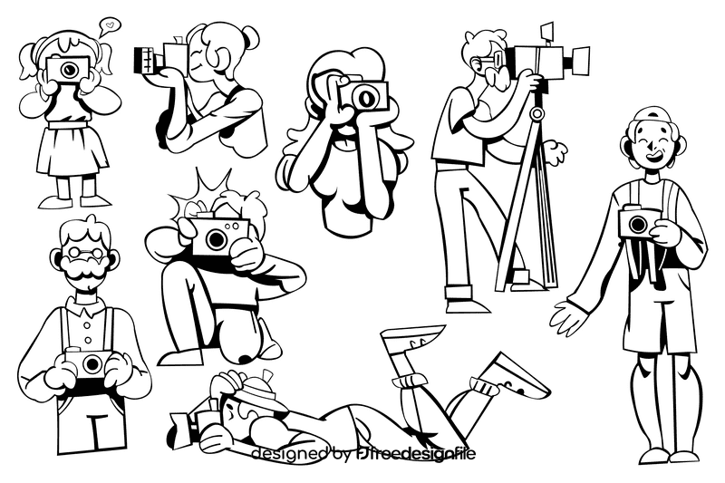 Photographer black and white vector