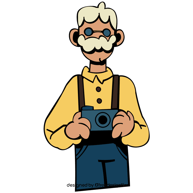 Photographer old man clipart