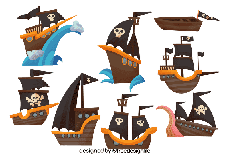 Pirate ship vector