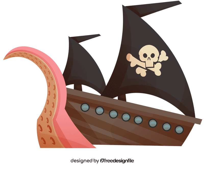 Pirate ship tentacle clipart