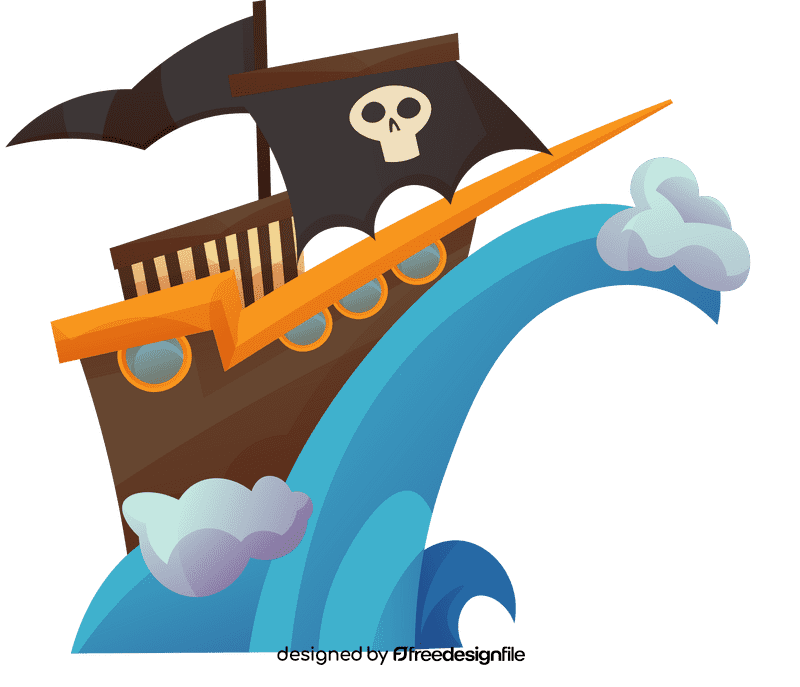 Pirate ship wave clipart