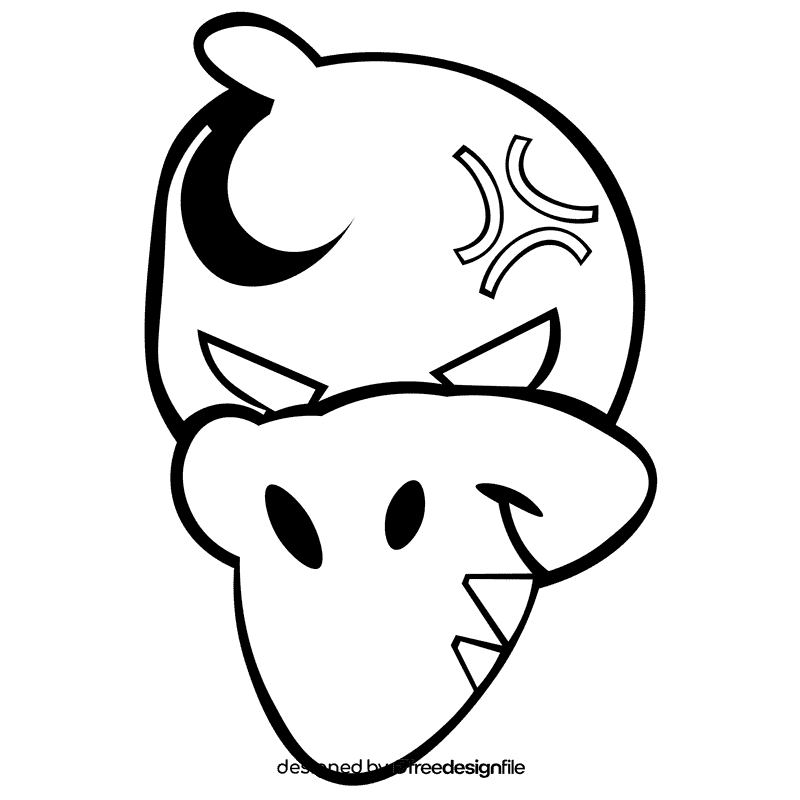 Platypus angry black and white clipart