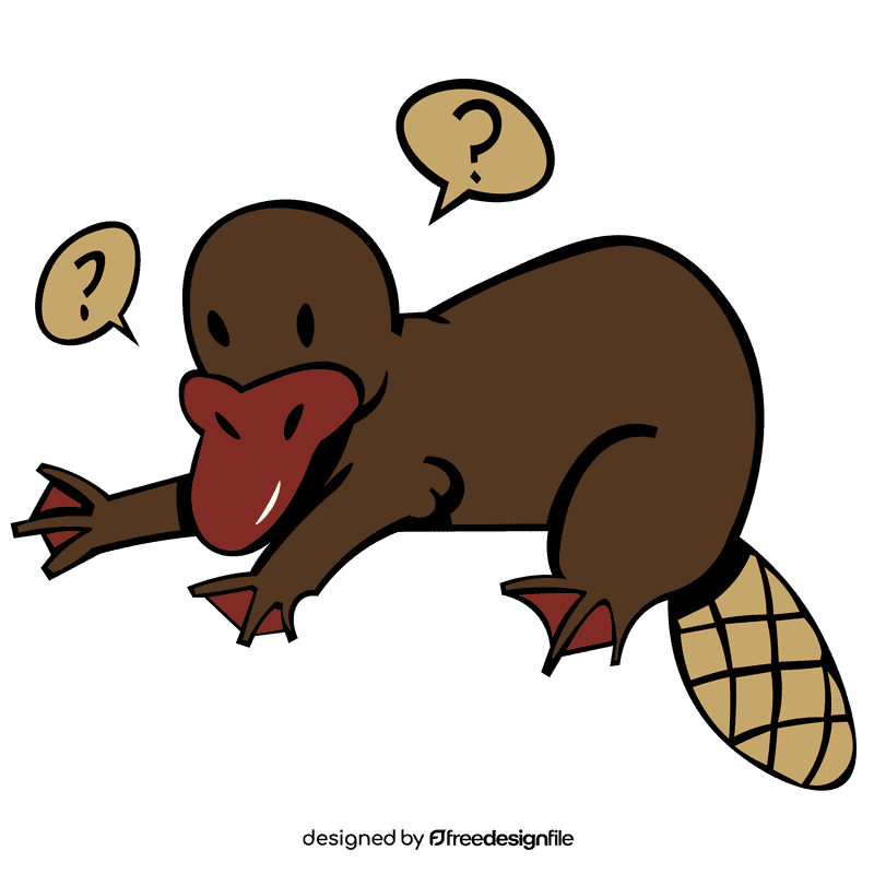 Platypus confused clipart