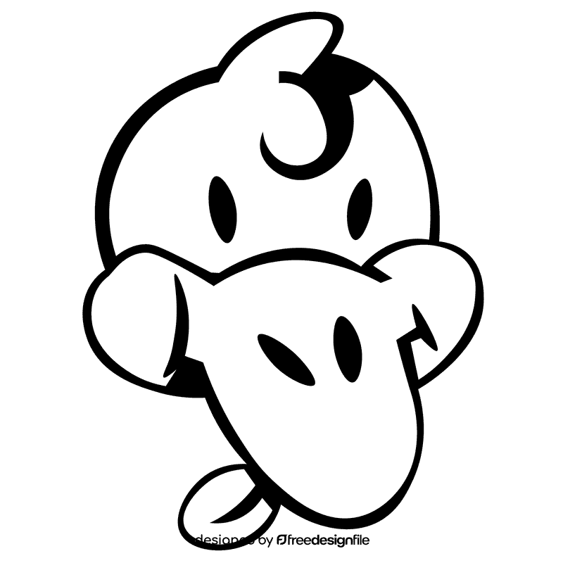 Platypus cool black and white clipart