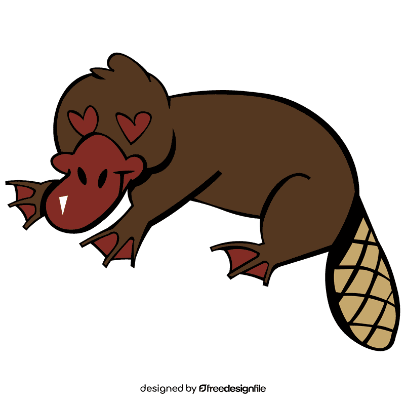 Platypus love clipart