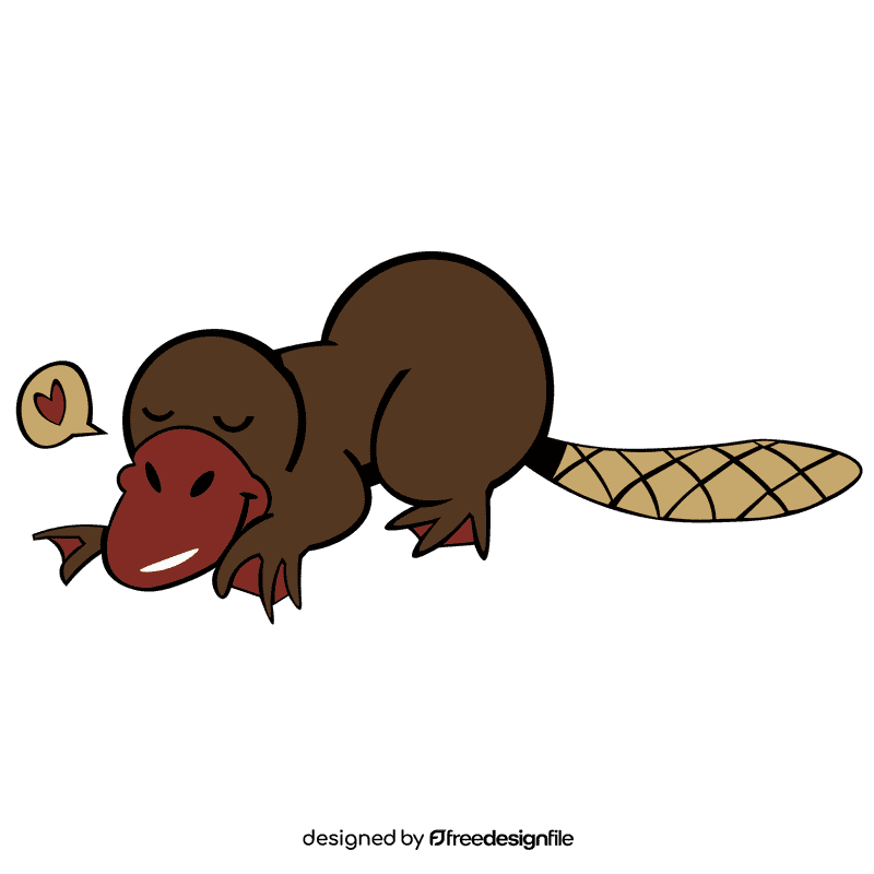 Platypus sleep clipart