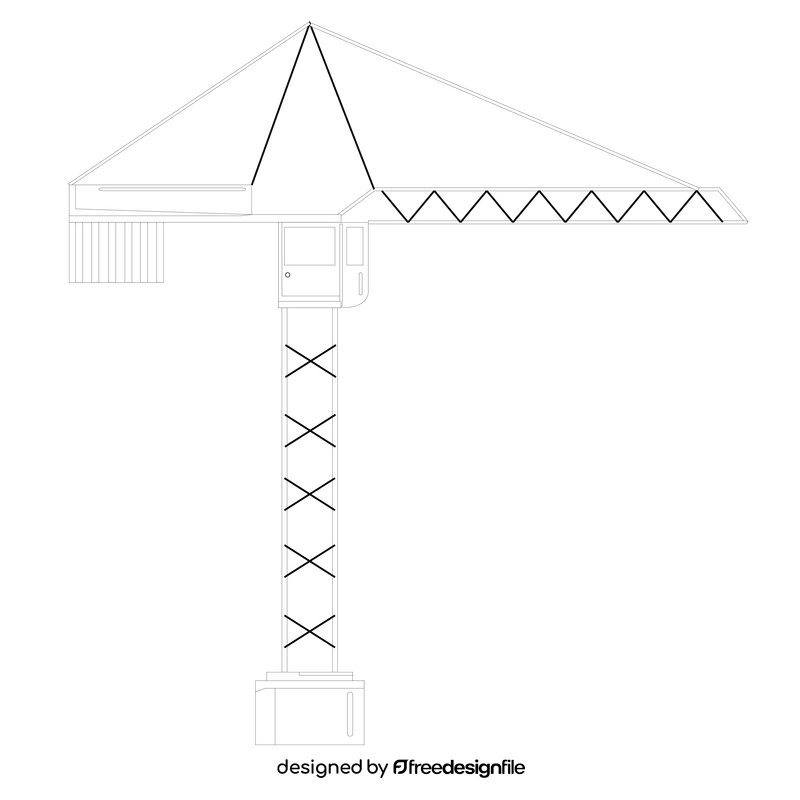 Tower crane black and white clipart