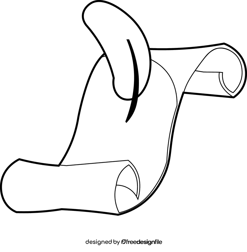 Poetry scroll black and white clipart