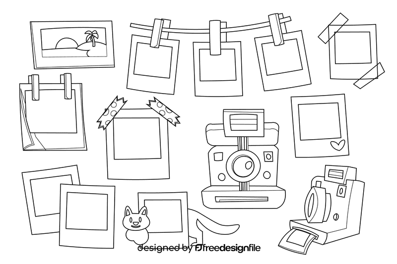 Polaroid black and white vector