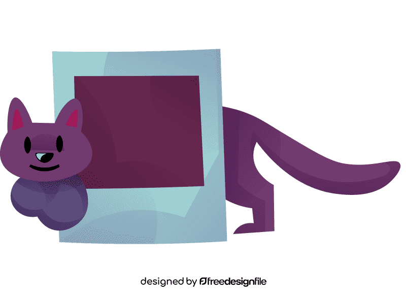 Polaroid cat clipart