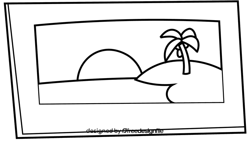 Polaroid photo black and white clipart