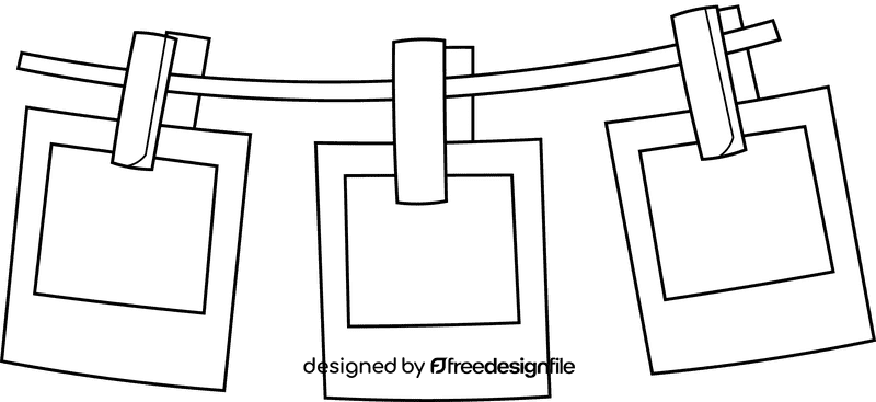 Polaroid triple black and white clipart