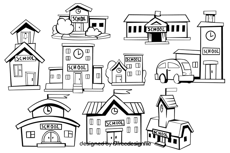 School black and white vector