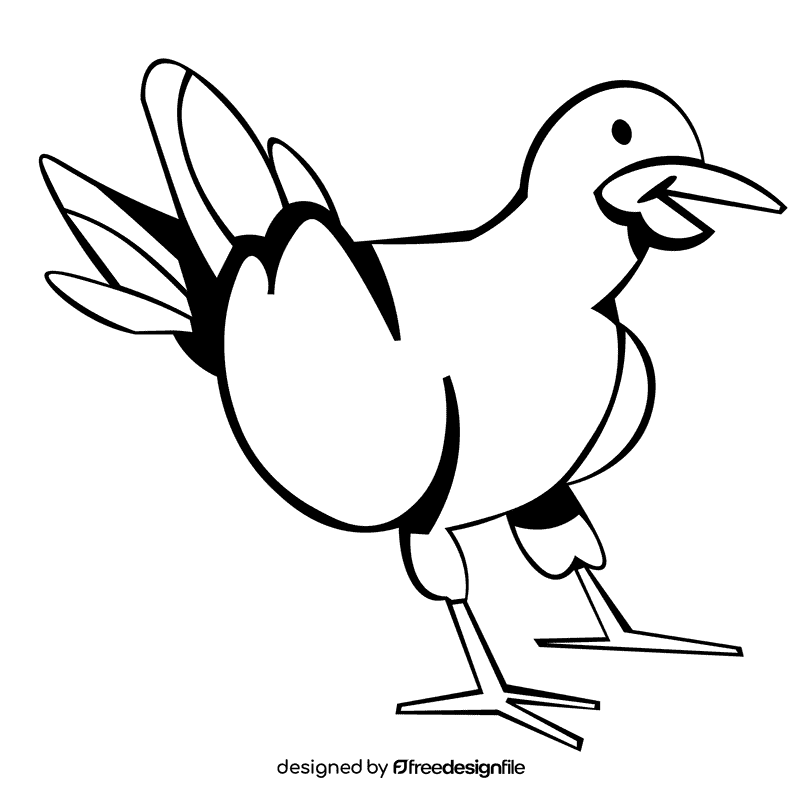 Seagull black and white clipart