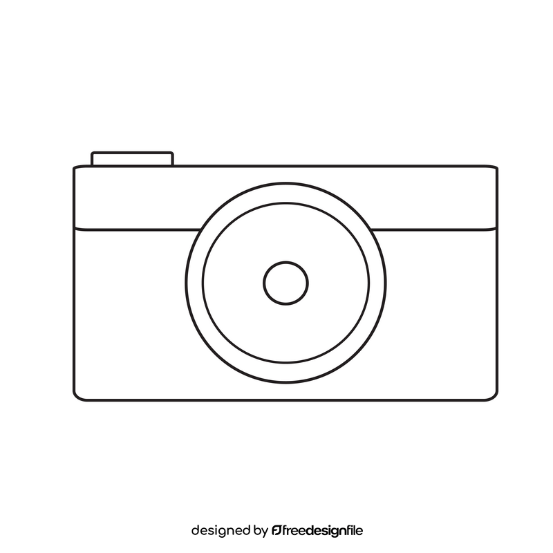 Camera drawing black and white clipart