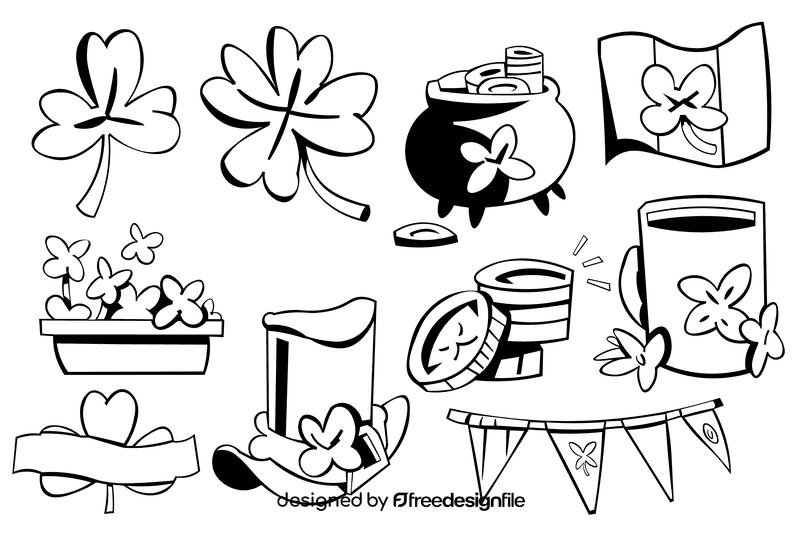Shamrock black and white vector