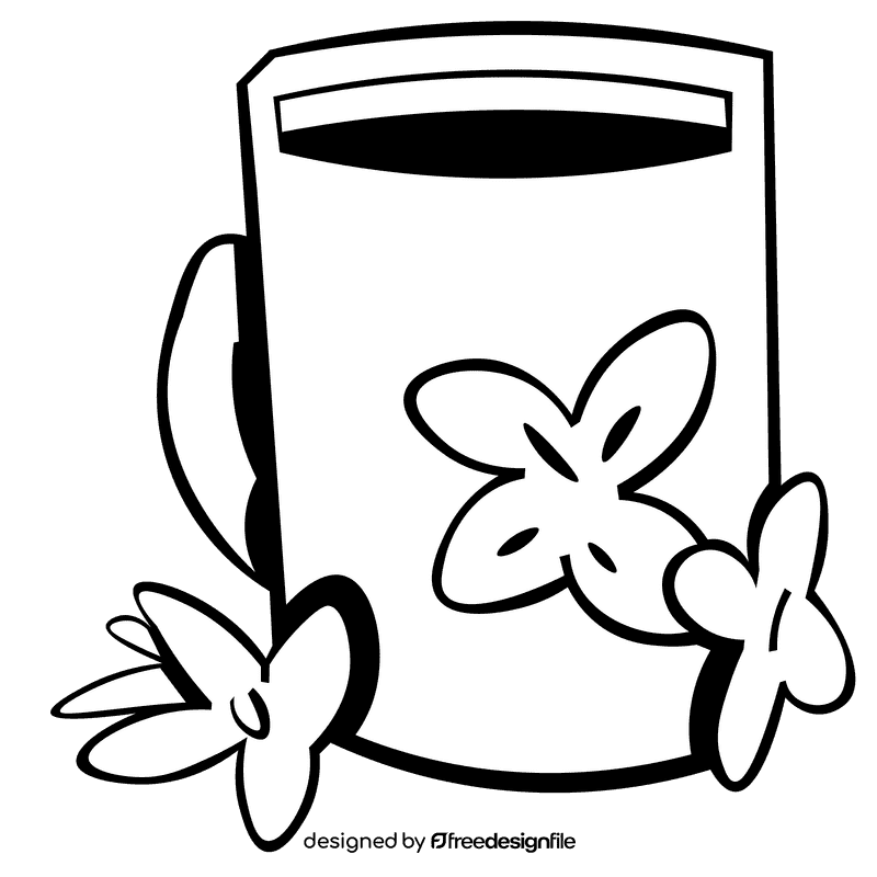 Shamrock cup black and white clipart
