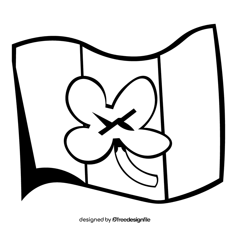 Shamrock flag black and white clipart
