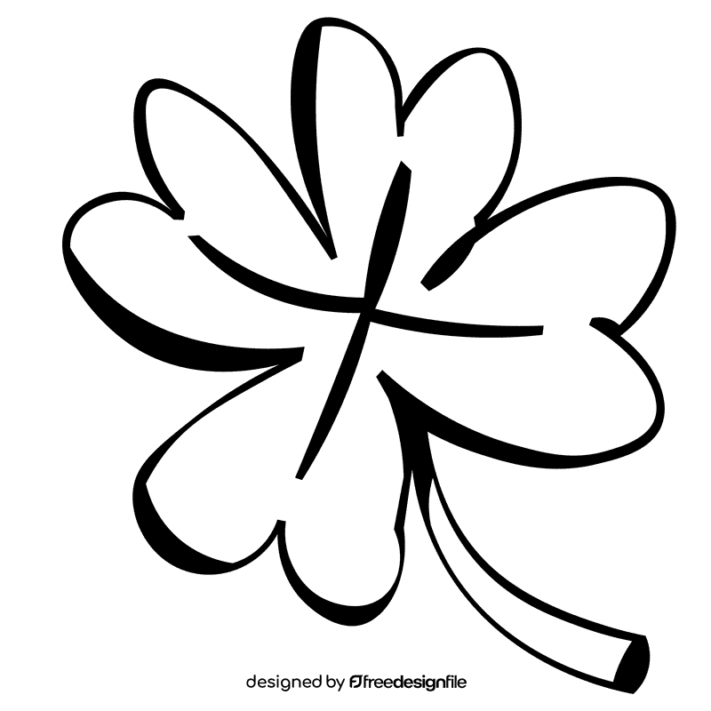 Shamrock green black and white clipart
