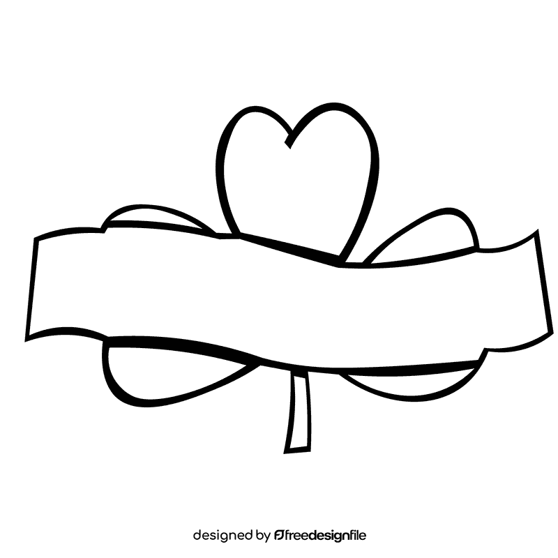 Shamrock sign black and white clipart