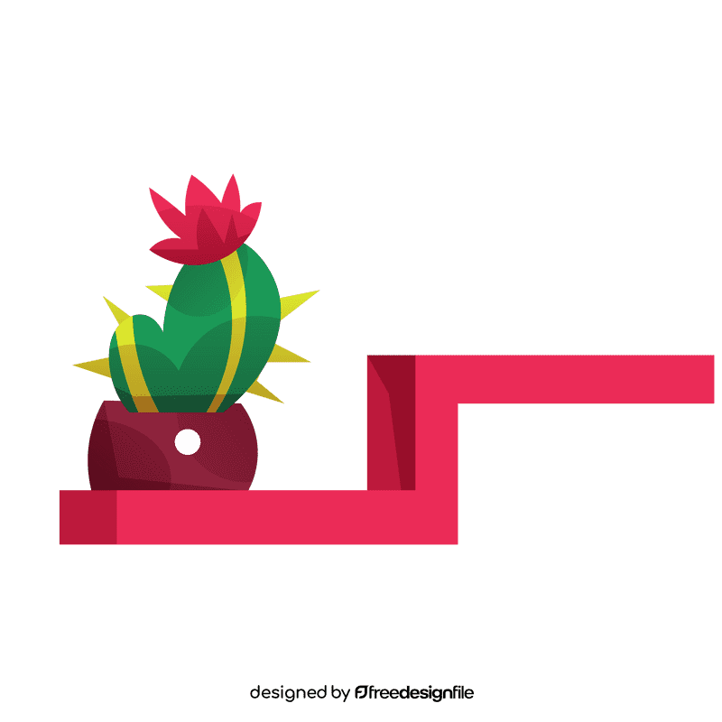 Shelf cactus clipart