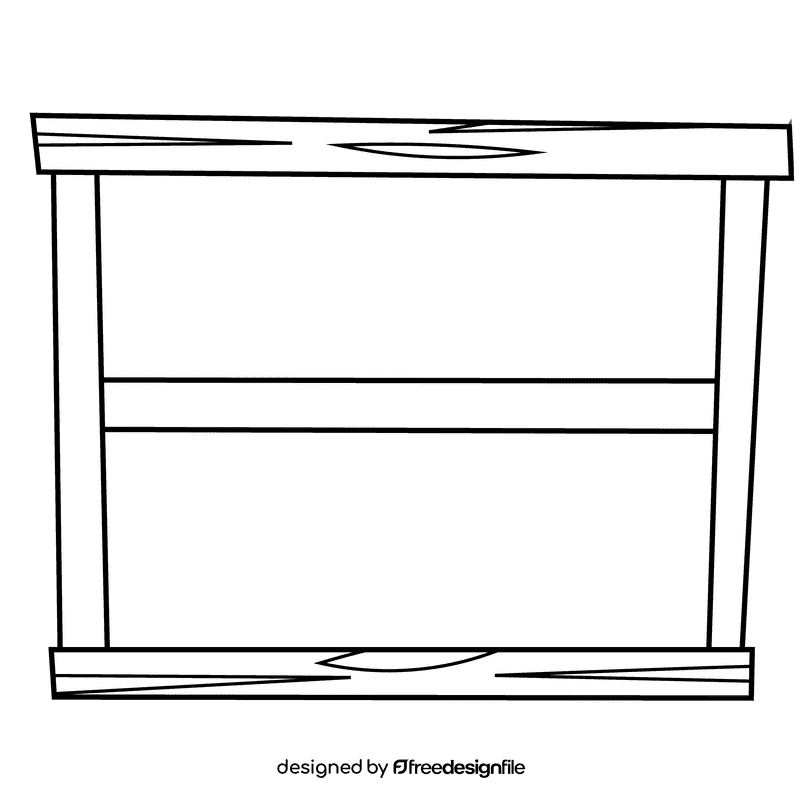 Shelf double black and white clipart