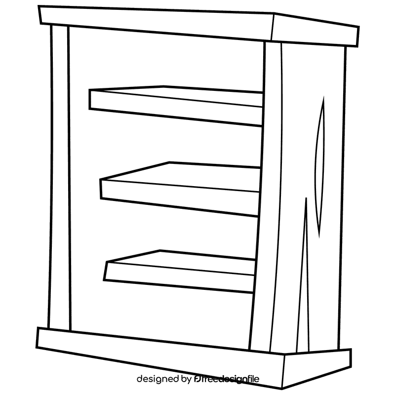 Shelf hight black and white clipart