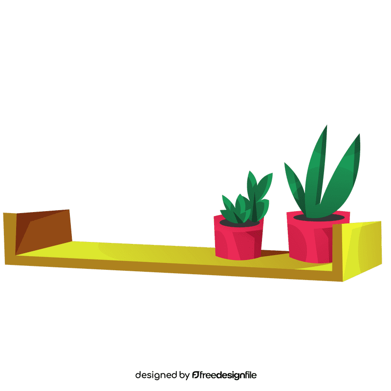 Shelf home plants clipart