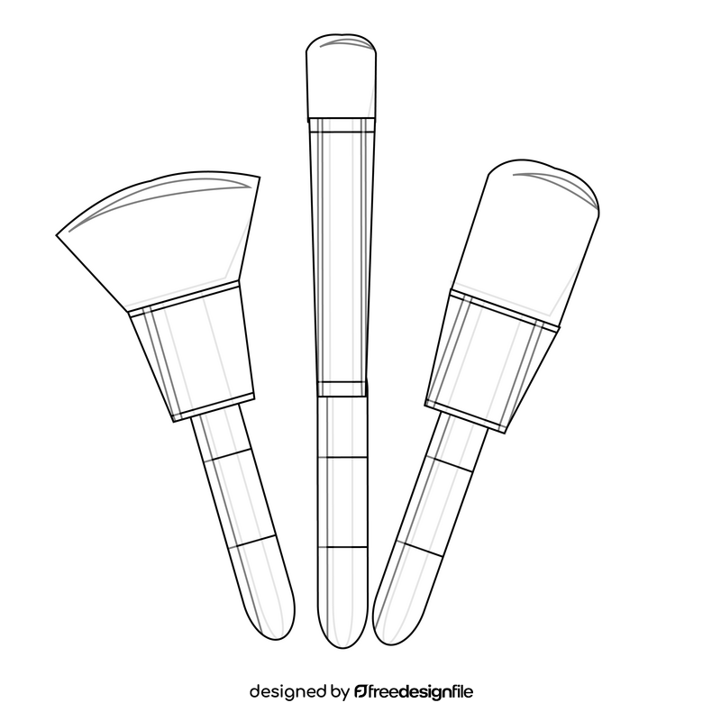 Makeup brush clipart drawing black and white clipart