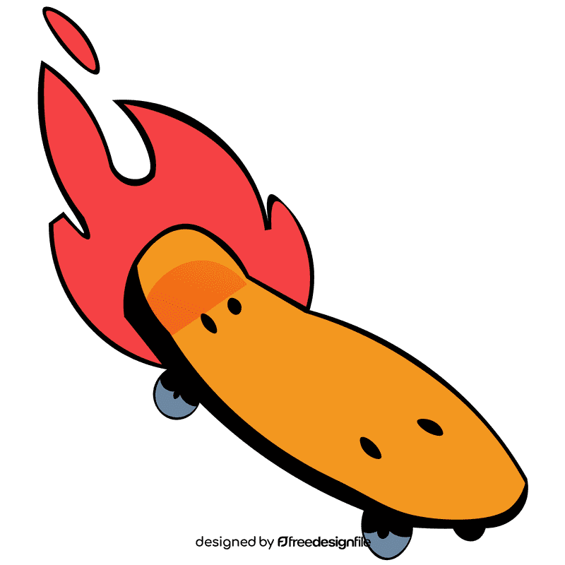 Skateboard fire clipart