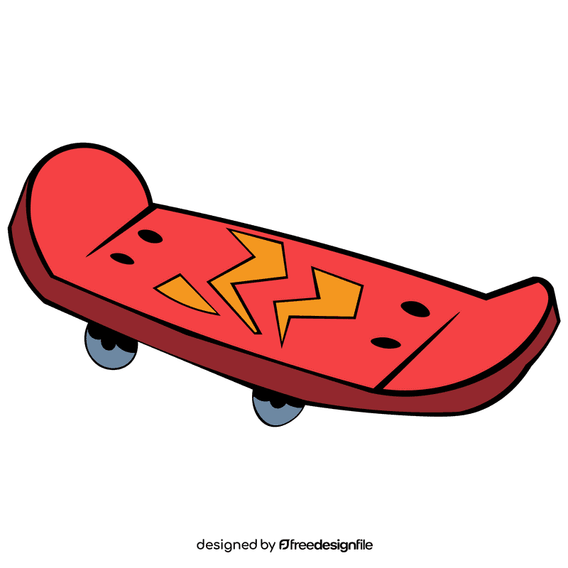 Skateboard lightnings clipart