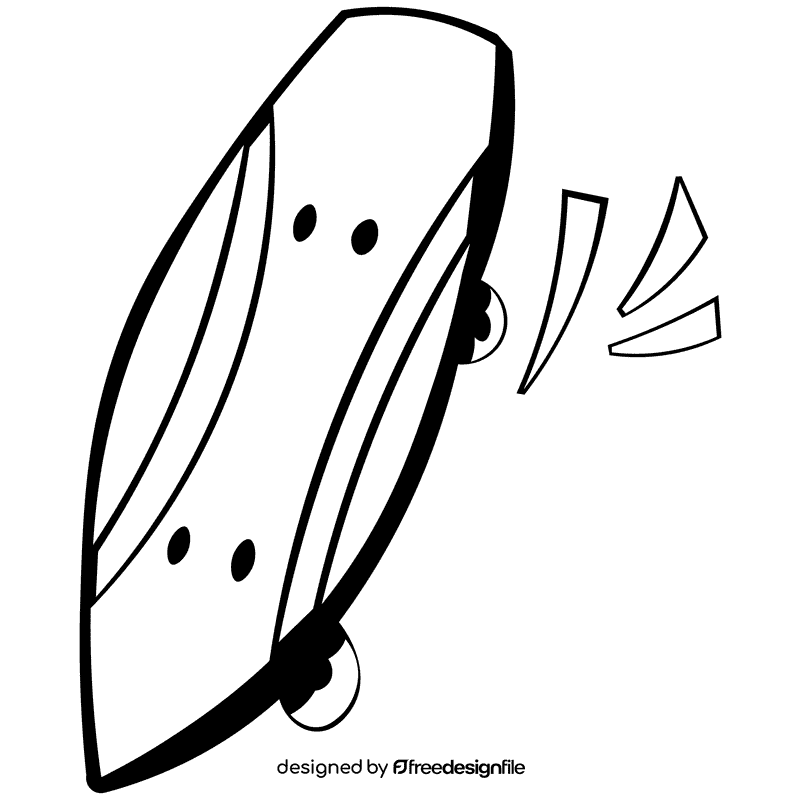 Skateboard lines black and white clipart