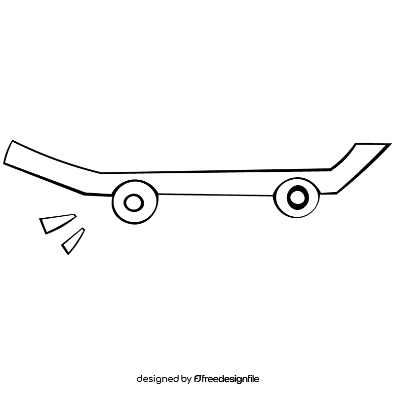 Skateboard profile black and white clipart