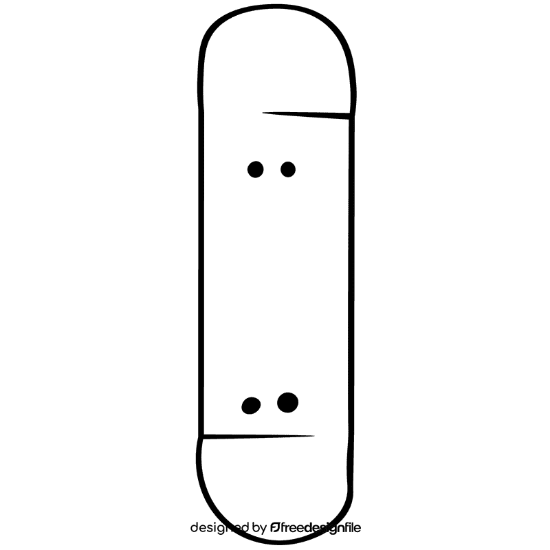 Skateboard yellow black and white clipart