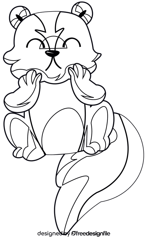 Skunk cute black and white clipart