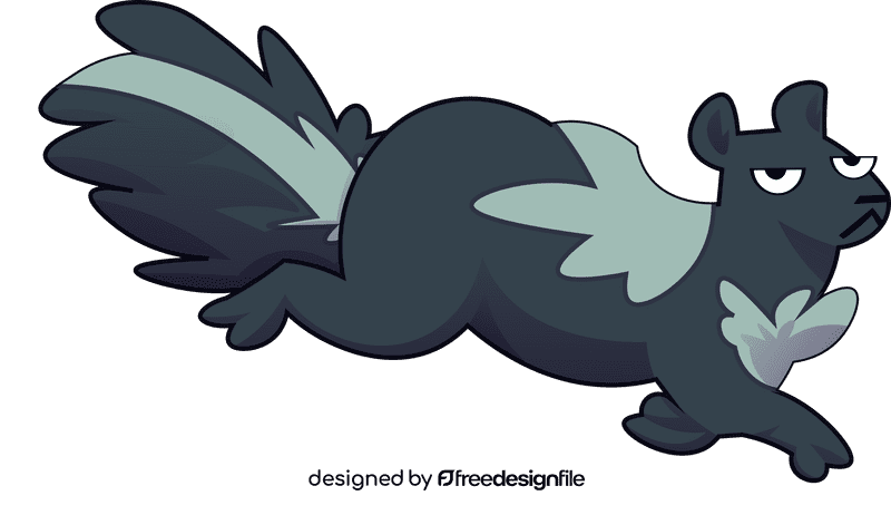 Skunk running clipart