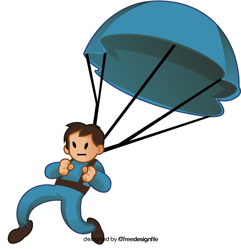 Skydiving landing clipart