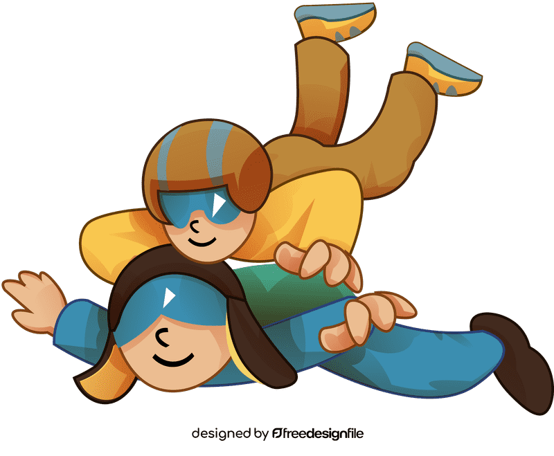 Skydiving pair clipart