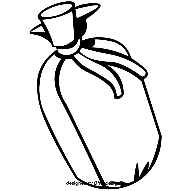 Sleeping bag black and white clipart