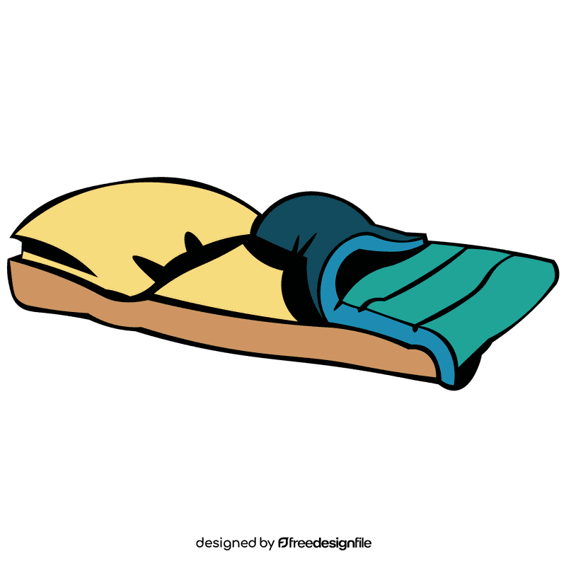 Sleeping bag bed clipart