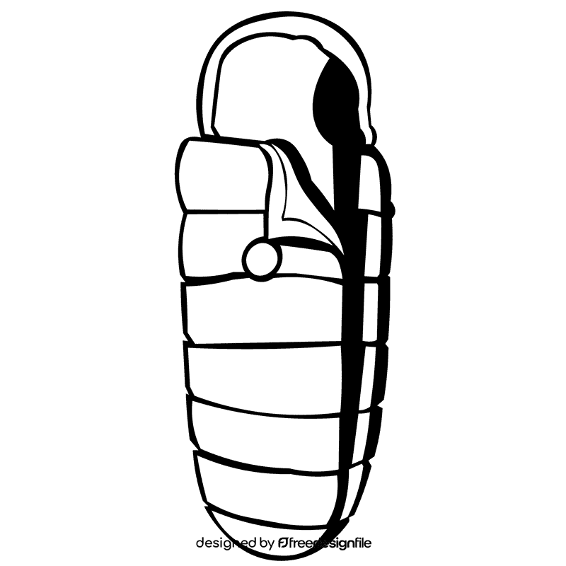 Sleeping bag blue black and white clipart